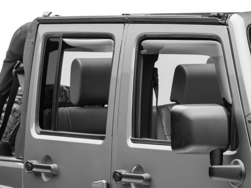 Weathertech Jeep Wrangler Front & Rear Side Window Deflectors Dark