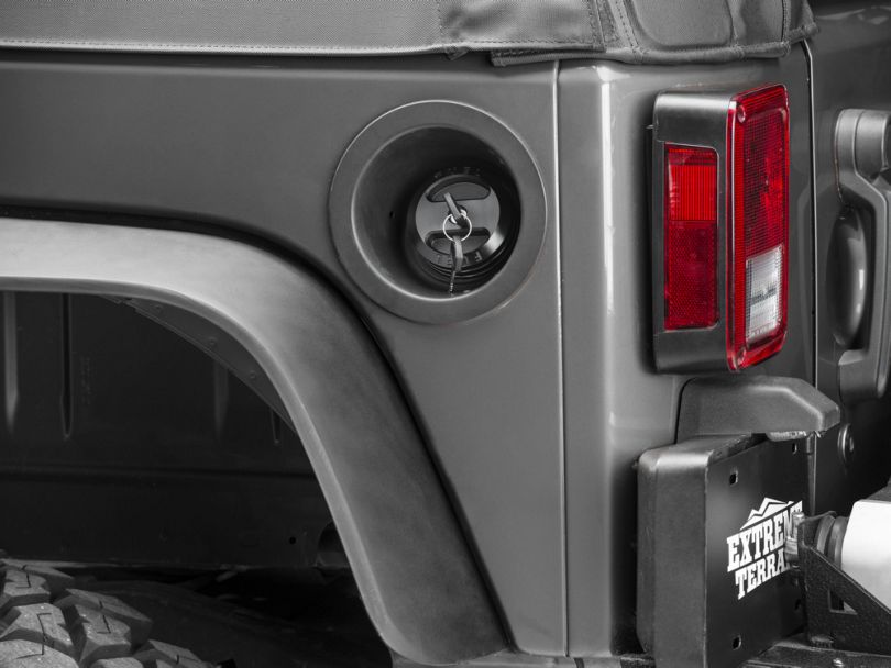 DV8 Offroad Jeep Wrangler Billet Fuel Cap; Black DJP190005BLK (0120