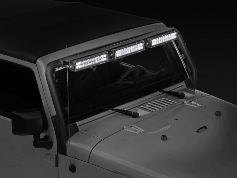 Rugged Ridge Jeep Wrangler 13.5 in. LED Light Bars w/ Windshield ...