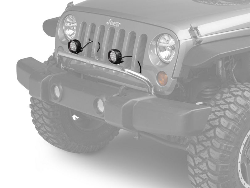 Rugged Ridge Jeep Wrangler 3.5 in. Round LED Lights w/ Stainless Steel
