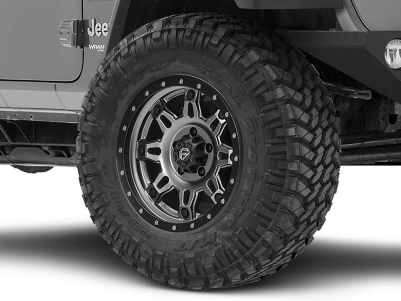 Fuel Wheels Jeep Wrangler Hostage III Gunmetal & Black Wheel 18x9