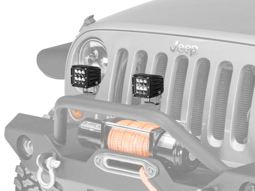 Rigid Industries Jeep Wrangler D2 Series LED Light Cube Driving Beam