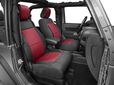 Smittybilt Jeep Wrangler Neoprene Front Rear Seat Covers Red J103858 07 18 Jk - 2008 Jeep Wrangler Unlimited X Seat Covers