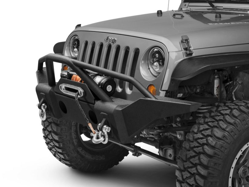 RedRock 4x4 Jeep Wrangler Full Width Front Bumper w/ Double Grille ...