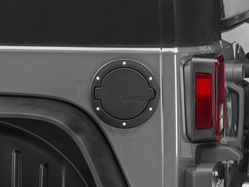 Mopar Jeep Wrangler Satin Black Fuel Door w/ Jeep Logo J106916 (0718