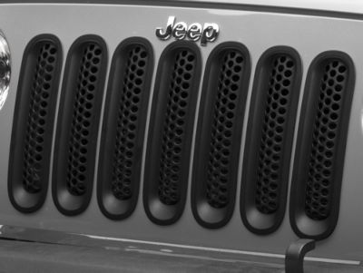 RedRock Honeycomb Grille Inserts; Matte Black (07-18 Jeep Wrangler JK)