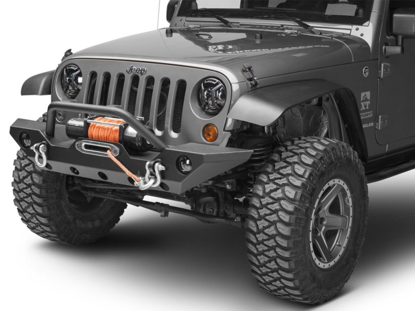 Rugged Ridge Jeep Wrangler Elite Headlight Euro Guards Textured Black 11230.12 (0718 Jeep