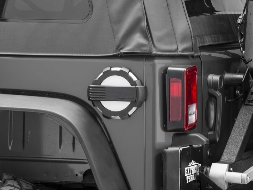 Rugged Ridge Jeep Wrangler Elite NonLocking Fuel Door Brushed