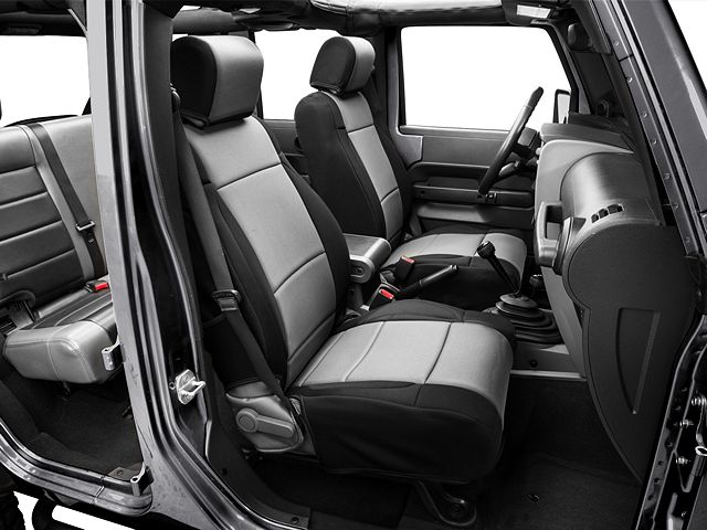 Rugged Ridge Neoprene Front Seat Covers; Black/Gray (07-10 Jeep Wrangler JK)