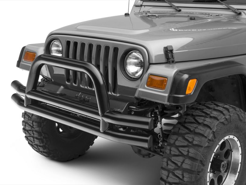 Jeep Wrangler Front Double Tube Bumper Black (8706 Jeep Wrangler YJ