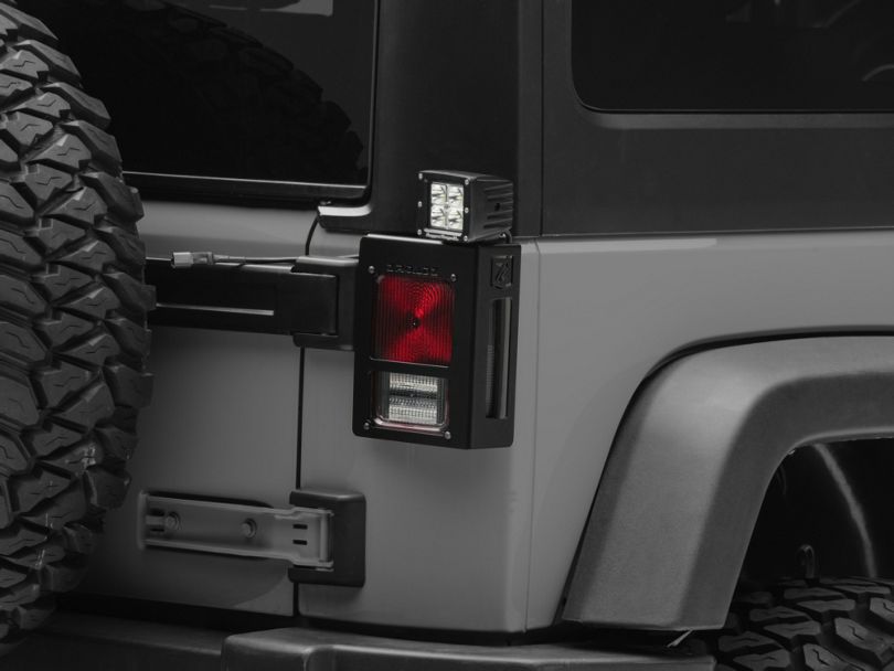 ZRoadz Jeep Wrangler 3 in. LED Light Cube Tail Light Cage Mounting Brackets Z384811 (0718 Jeep