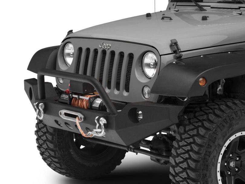 RedRock 4x4 Jeep Wrangler Full Width Front Bumper w/ Halogen Fog Lights ...