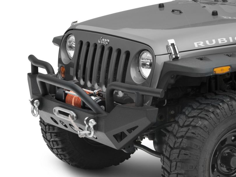 RedRock 4x4 Jeep Wrangler Rock Crawler Full Width Front Bumper w/ Winch ...