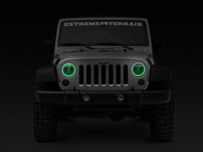 Oracle Jeep Wrangler LED Waterproof Headlight Halo Conversion Kit - Green  3943-004 (07-18 Jeep Wrangler JK)