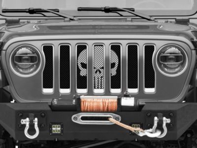 Under The Sun Inserts Jeep Wrangler Grille Insert; Punisher Silver