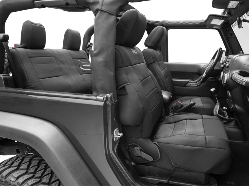 Rough Country Jeep Wrangler Neoprene Seat Covers Black J125751 (0718 Jeep Wrangler JK 2 Door)