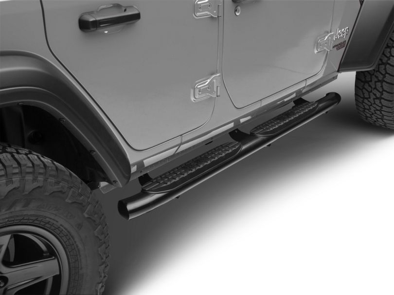 Jeep Wrangler 4 in. Pro Traxx Oval Side Step Bars - Black (18-20 Jeep ...