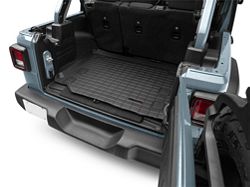 Weathertech DigitalFit Cargo Liner; Black (18-24 Jeep Wrangler JL 4-Door w/ Subwoofer & Flat Load Floor, Excluding 4xe)