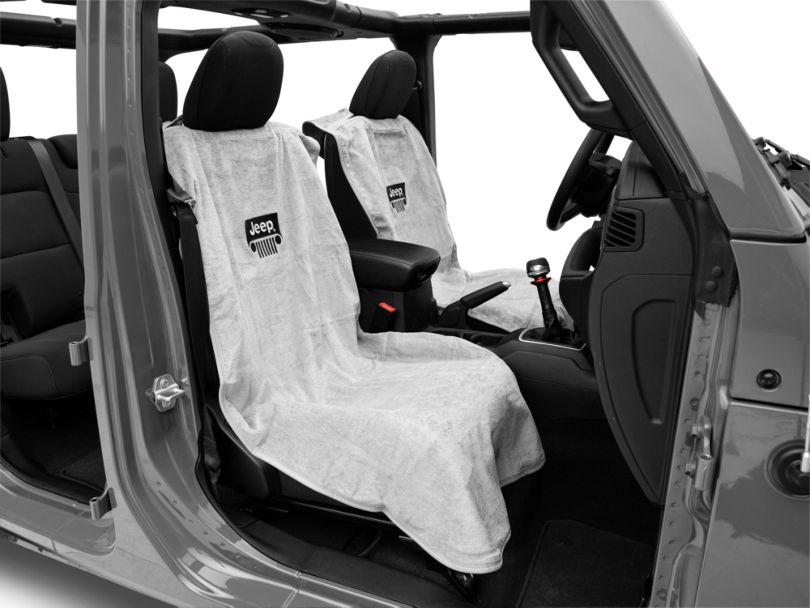 Jeep Wrangler Seat Towel with Jeep Grille; Gray (8720 Jeep Wrangler YJ