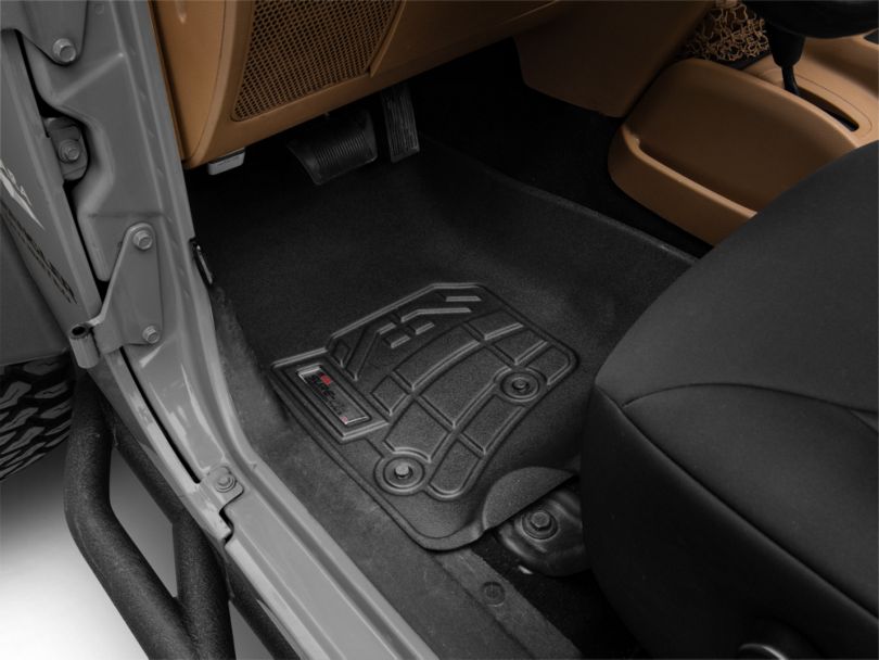 RedRock 4x4 Jeep Wrangler Sure-Fit Front Floor Liners - Black J131298 ...