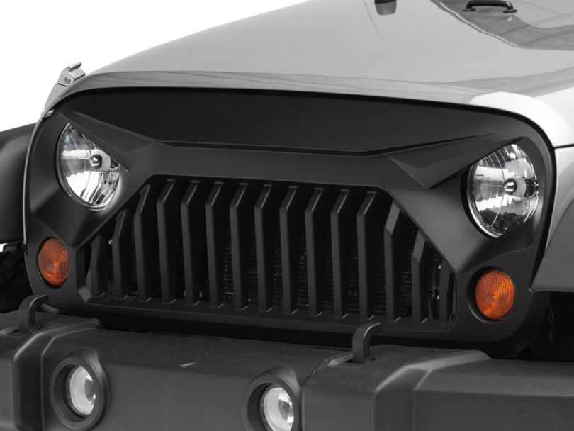 Rough Country Jeep Wrangler Angry Eyes Grille - Matte Black 10524 (07 ...