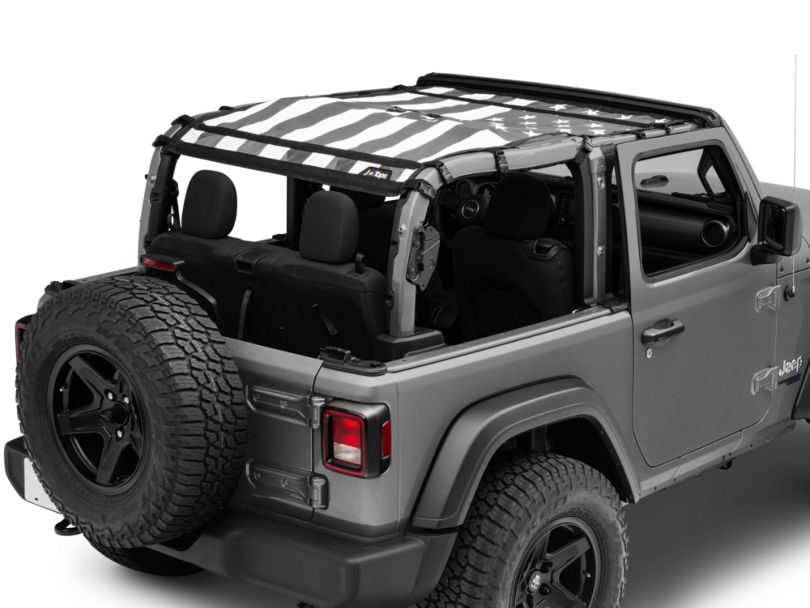 JTopsUSA Jeep Wrangler Mesh Shade Top Tactical US Flag J132004JL (18