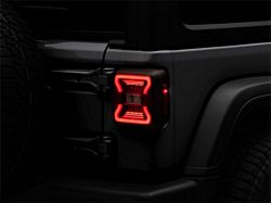 Raxiom LED Tail Lights; Black Housing; Red Lens (18-24 Jeep Wrangler JL w/ Factory Halogen Tail Lights)