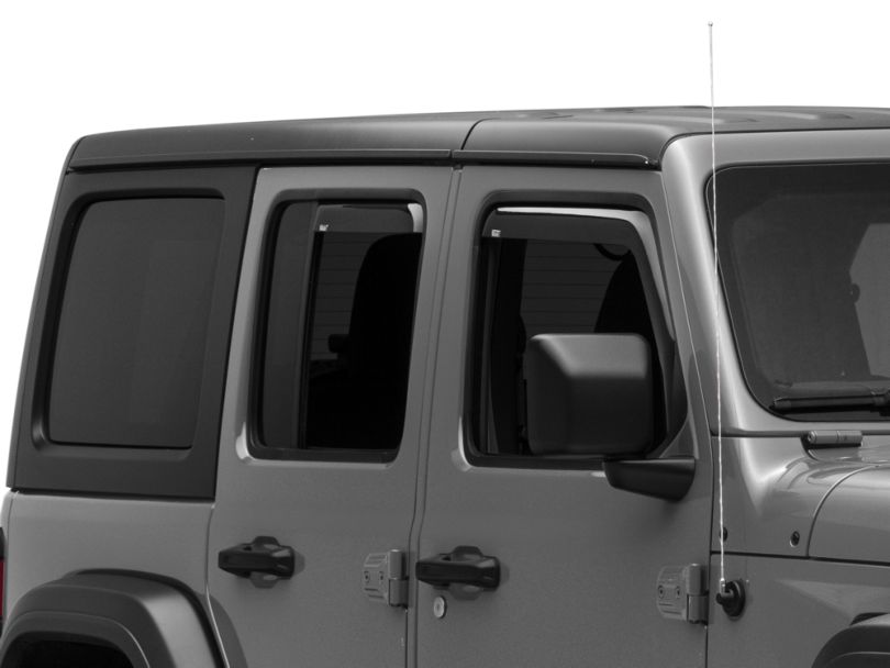 Jeep Wrangler InChannel Front & Rear Side Window Deflectors Smoke