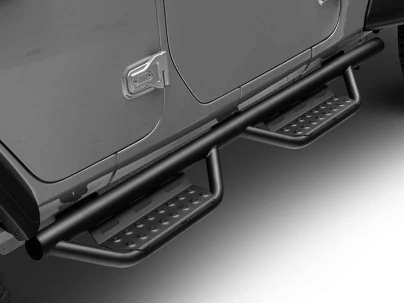 NFab Jeep Wrangler RS Nerf Side Step Bars Textured Black 518416612