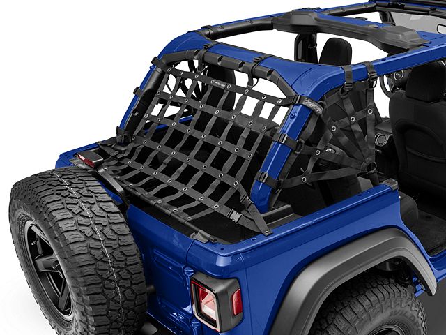 Dirty Dog 4x4 3-Piece Rear Spider Netting Kit (18-24 Jeep Wrangler JL 4-Door)