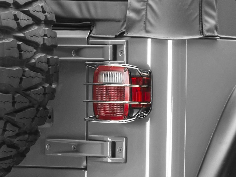 Rugged Ridge Jeep Wrangler Rear Euro Tail Light Guards Stainless