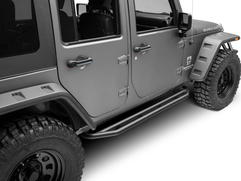 Rugged Ridge Jeep Wrangler Side Armor Nerf Bars Textured Black 11504.