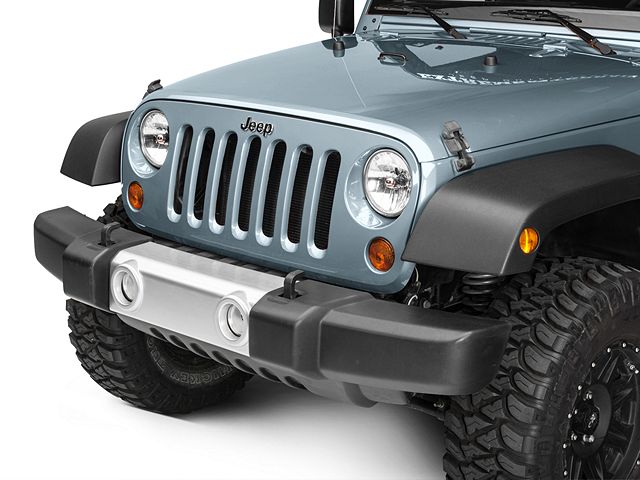 Rugged Ridge Front Bumper Applique; Silver (07-18 Jeep Wrangler JK)