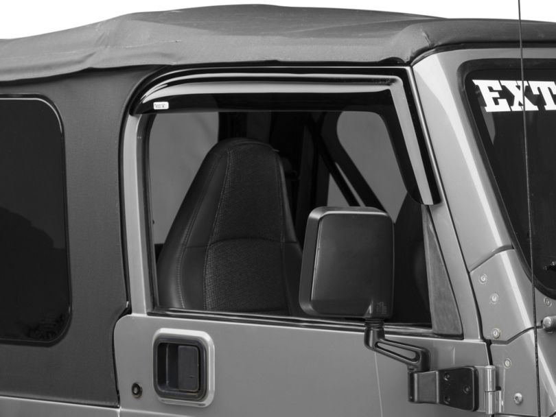 Rugged Ridge Jeep Wrangler Smoked Acrylic Front Window Rain Deflectors
