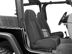 Rugged Ridge High-Back Front Seat; Black Denim (76-02 Jeep CJ5, CJ7, Wrangler YJ & TJ)