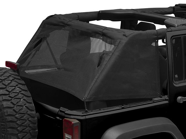 RedRock Mesh Wrap-Around Cargo Shade; Black (07-18 Jeep Wrangler JK 4-Door)