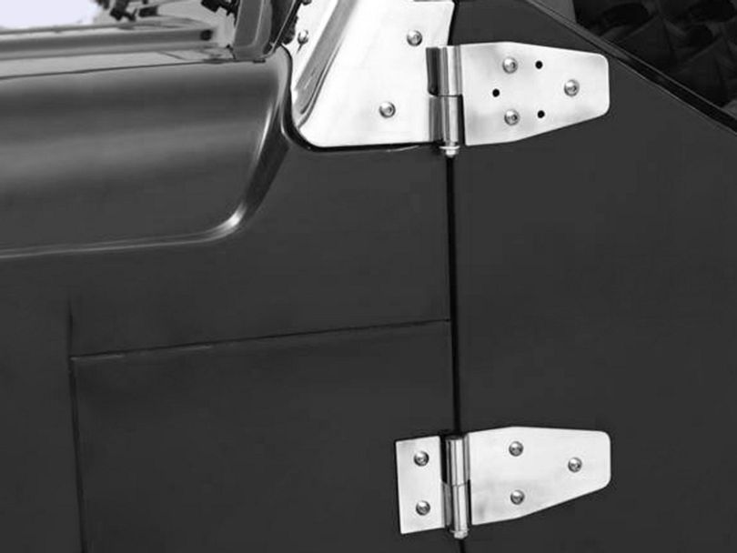 Smittybilt Jeep Wrangler Door Hinges Stainless Steel Set of 4 For Half Steel Doors 7441