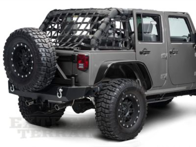 Dirty Dog 4x4 Jeep Wrangler 3-Piece Rear Netting Kit - Black