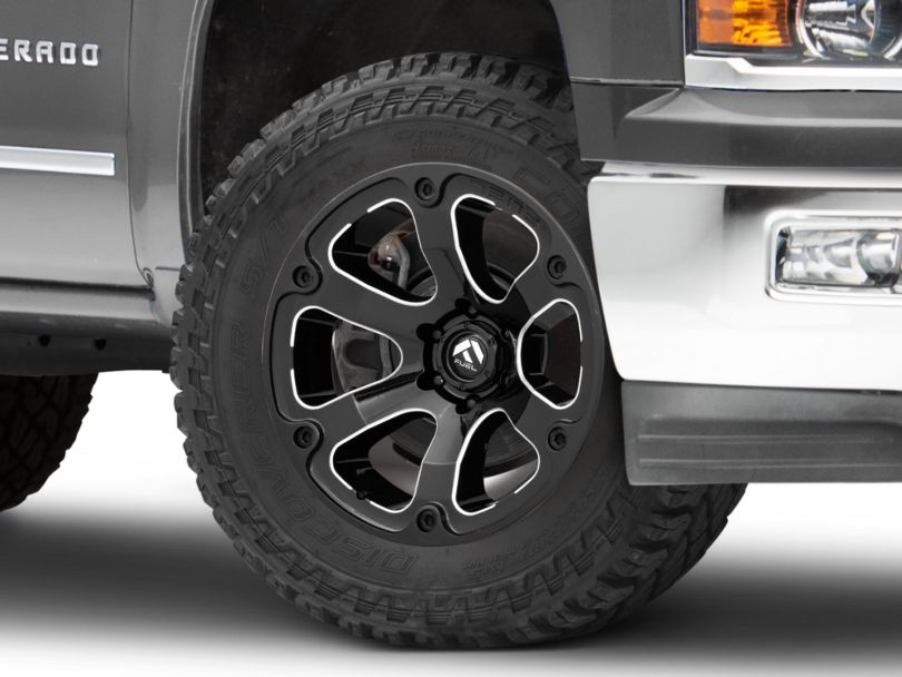 Fuel Wheels Silverado Beast Gloss Black Milled 6Lug Wheel 20x10