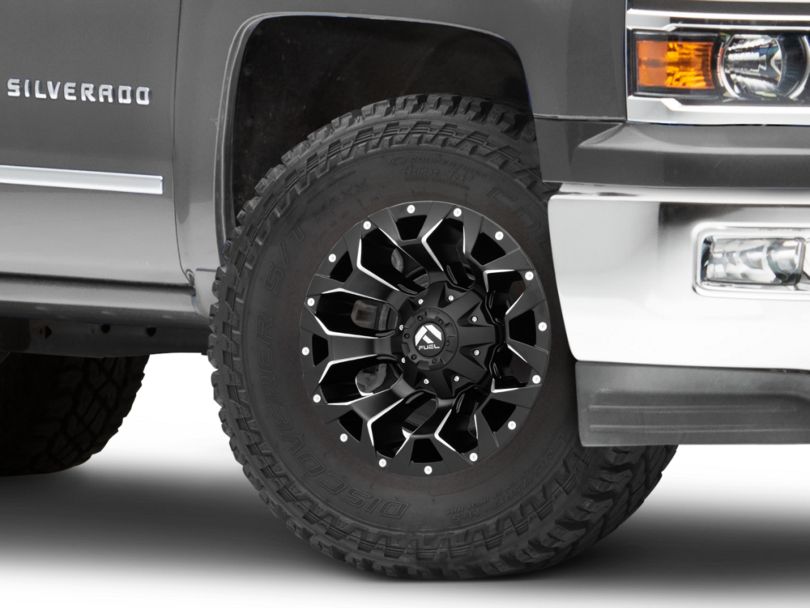 Fuel Wheels Silverado Assault Black Milled 6 Lug Wheel 17x9 12mm Offset D54617909845 19 20 7657