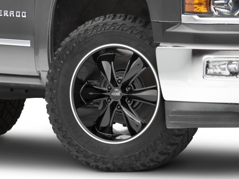 Foose Silverado Legend Six Gloss Black 6Lug Wheel 20x9; 25mm Offset