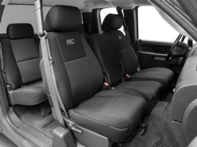Rough Country Neoprene Front Seat Covers; Black (07-13 Silverado 1500)