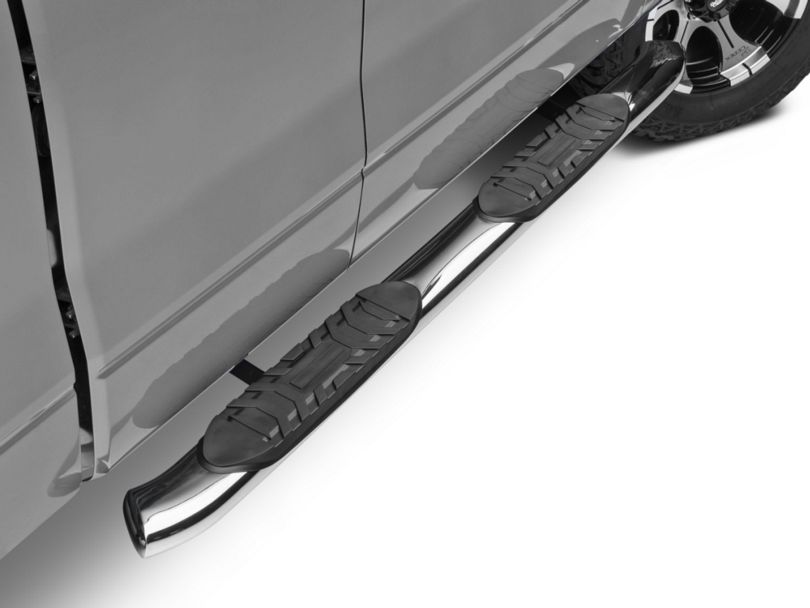 Barricade F-150 5 in. Oval Bent End Side Step Bars - Stainless Steel ...