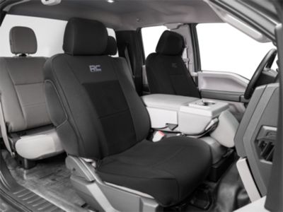 Rough Country Neoprene Front Seat Covers; Black (15-24 F-150)