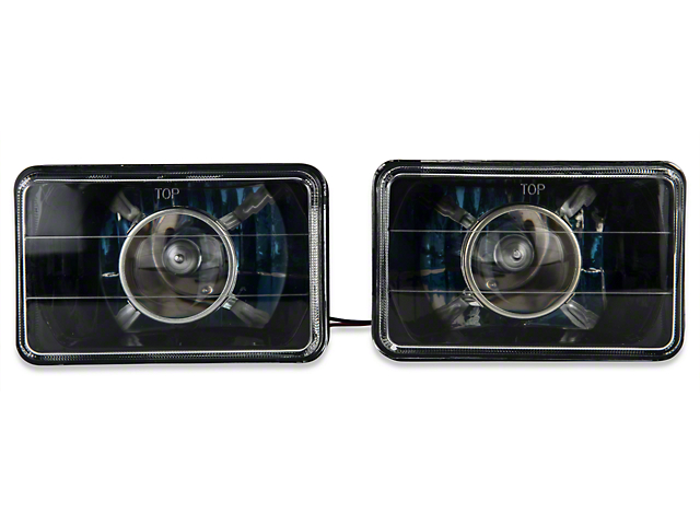 Axial Projector Headlights; Black Housing; Clear Lens (79-86 Mustang)
