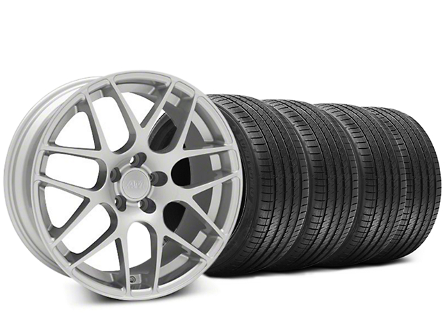 AMR Silver Wheel and Sumitomo Maximum Performance HTR Z5 Tire Kit; 20x8.5 (05-14 Mustang)