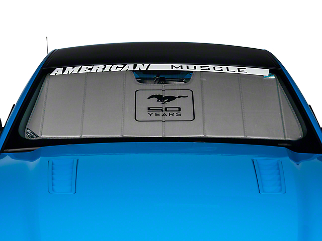 Covercraft UVS100 Custom Sunscreen; 50th Anniversary Logo (13-14 Mustang)
