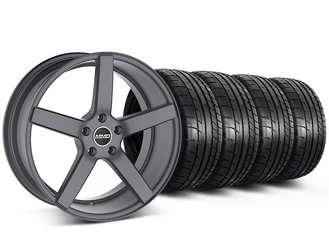 Staggered MMD 551C Charcoal Wheel and Mickey Thompson Tire Kit; 20x8.5/10 (05-14 Mustang)