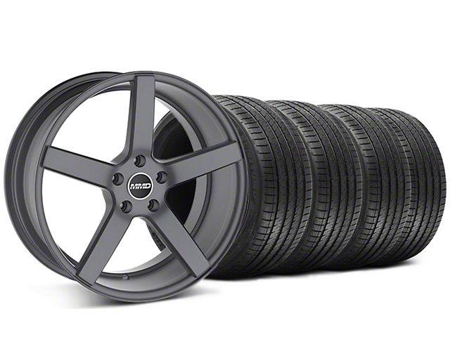 Staggered MMD 551C Charcoal Wheel and Sumitomo Maximum Performance HTR Z5 Tire Kit; 20x8.5/10 (05-14 Mustang)