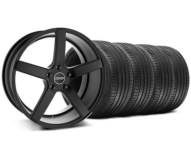 Staggered MMD 551C Black Wheel and Sumitomo Maximum Performance HTR Z5 Tire Kit; 20x8.5/10 (05-14 Mustang)